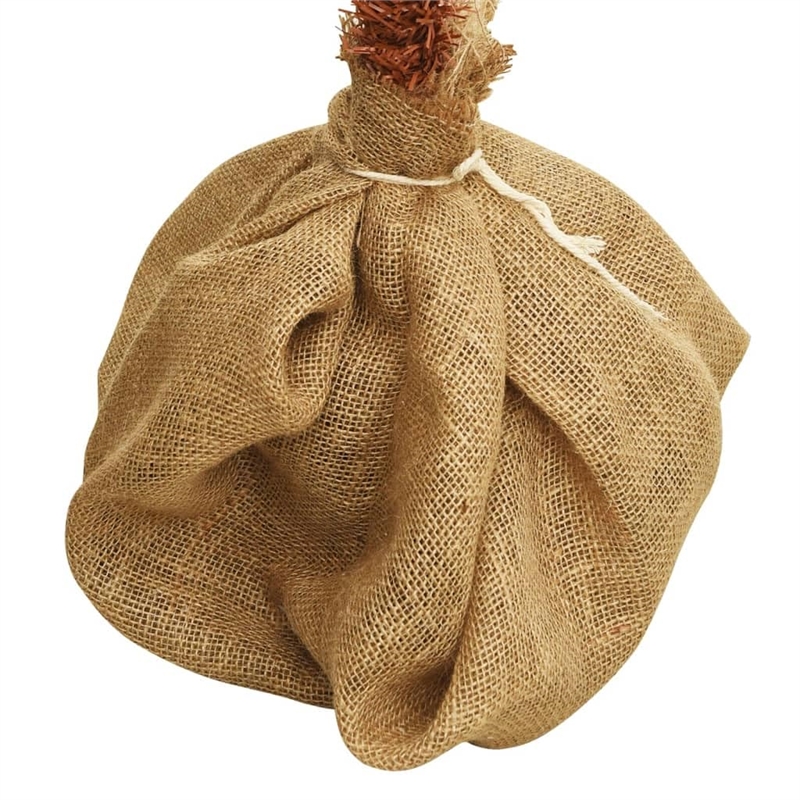 vidaXL Christmas Tree Green and Brown PVC Steel Linen Fabric