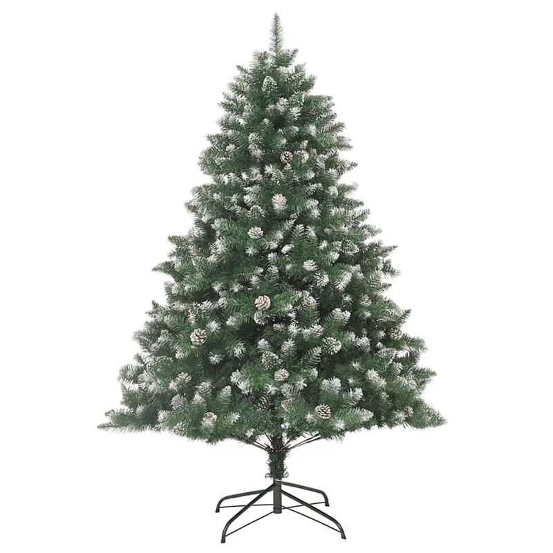 vidaXL Christmas Tree Green and white PVC steel 180 in tree Foldable