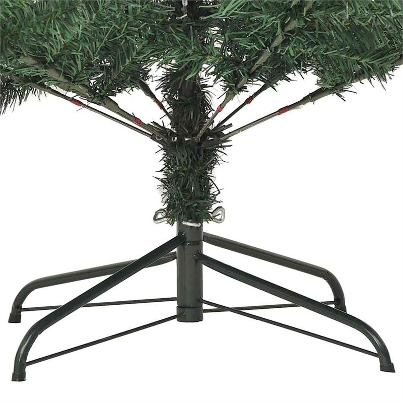 vidaXL Christmas Tree Green and white PVC steel 180 in tree Foldable