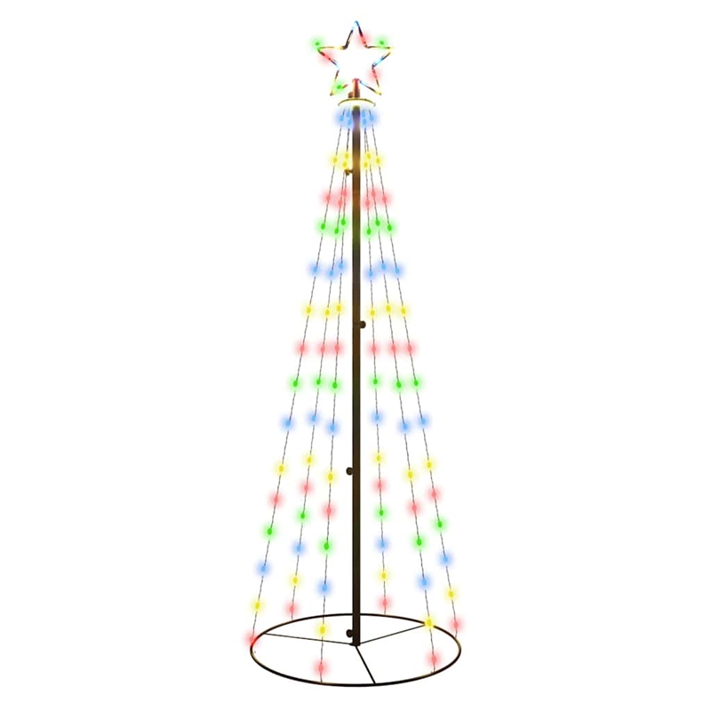 vidaXL Christmas Cone Tree Multicolor Powder-coated steel Copper PVC