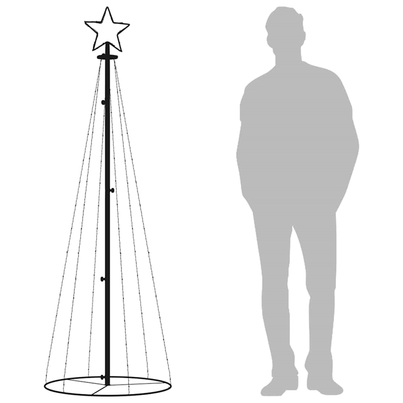 vidaXL Christmas Cone Tree Multicolor Powder-coated steel Copper PVC