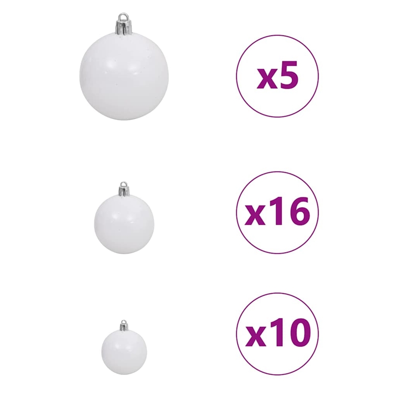 vidaXL Artificial Christmas Tree with 300 LEDs White 78 x 78 x 210 cm