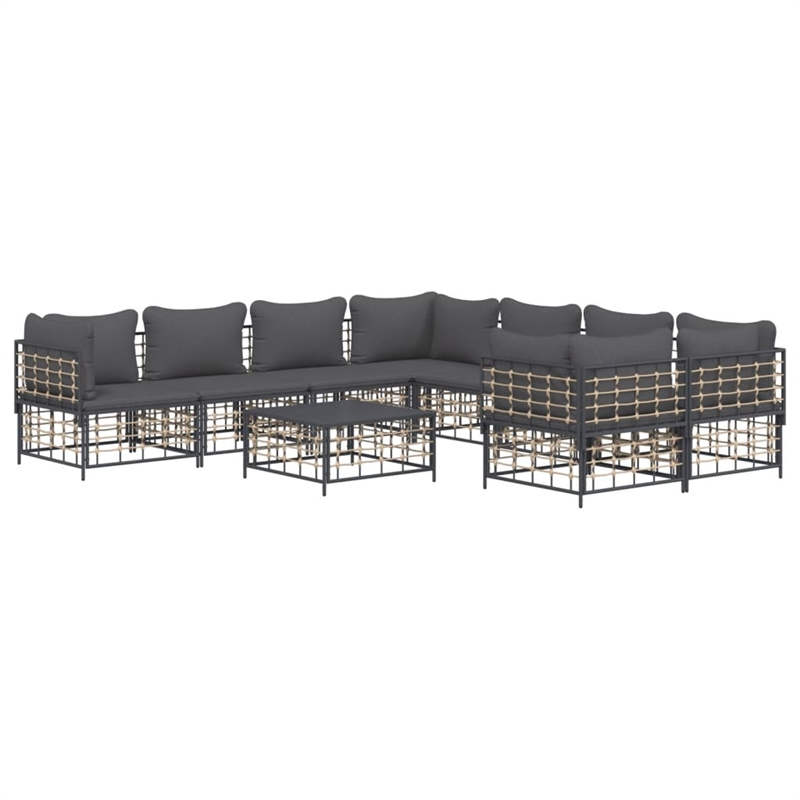 vidaXL Garden Lounge Set Set of 9 Anthracite