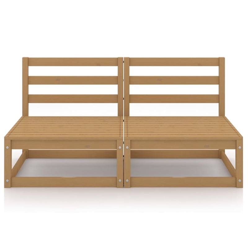 vidaXL Solid Pinewood Medium Modular Garden Sofa in Honey Brown