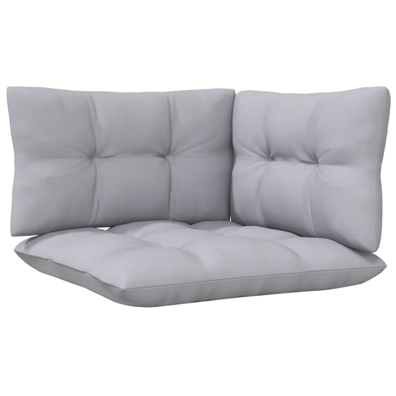 vidaXL 2-Seater Solid Pine Wood & Polyester Fabric Garden Sofa in Grey