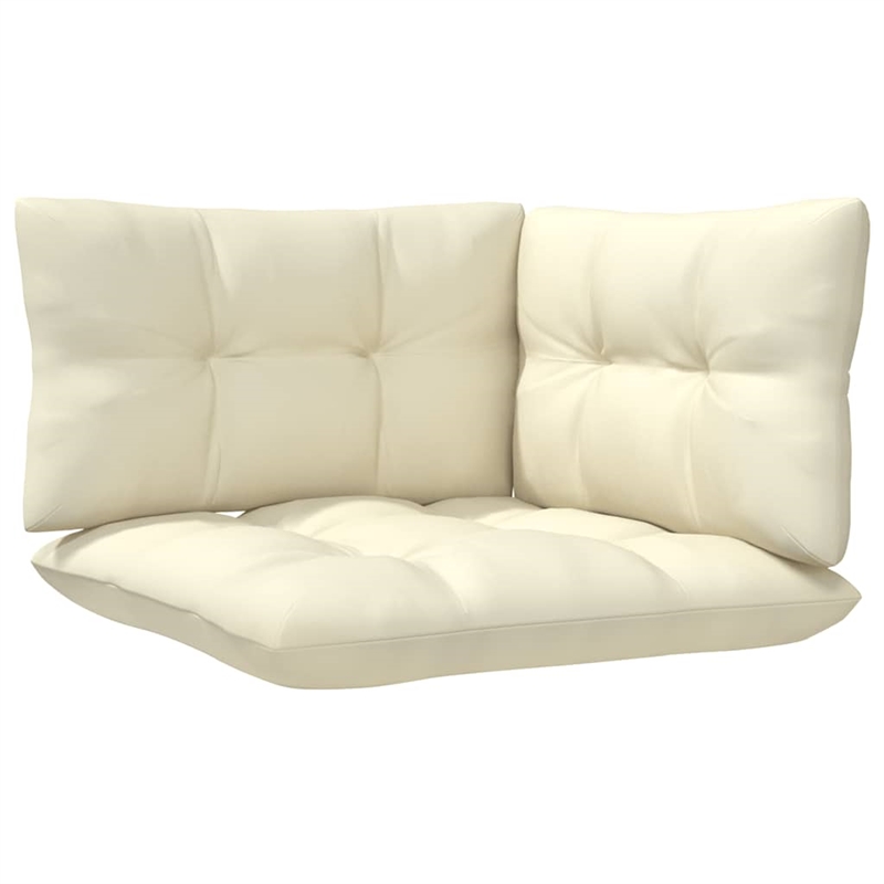 vidaXL 2-Seater Solid Pinewood & Polyster Fabric Garden Sofa in Cream