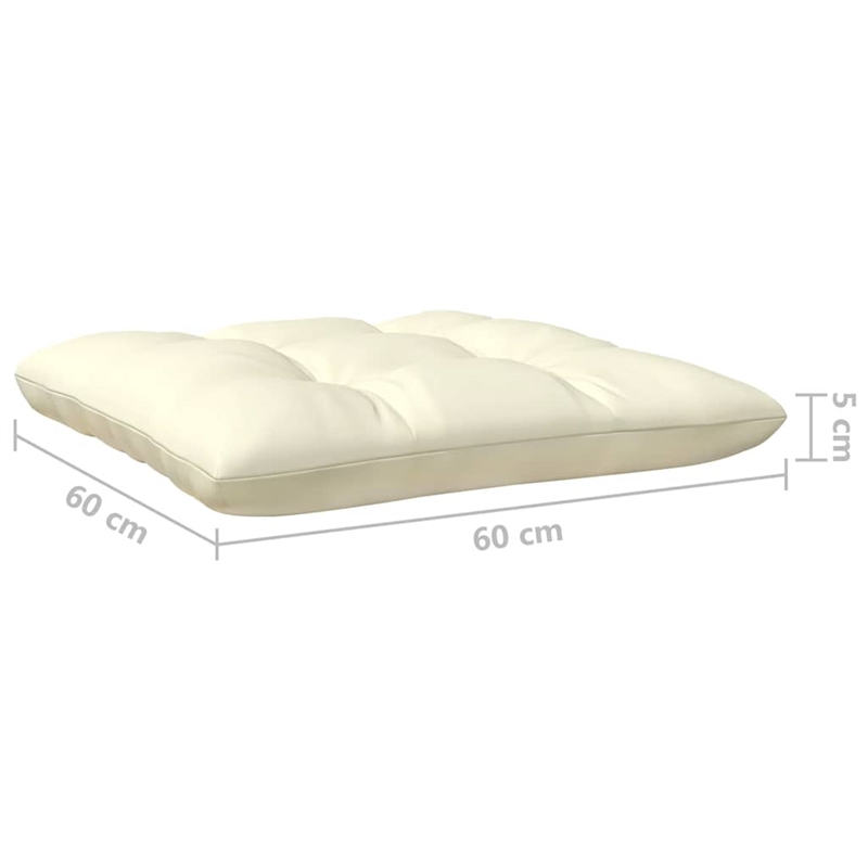 vidaXL 3-Seater Solid Pine Wood & Polyester Garden Sofa in Cream