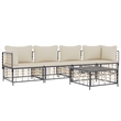 vidaXL Poly Rattan Modular Garden Lounge Set in Charcoal Gray