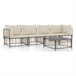 vidaXL Poly Rattan Modular Garden Lounge Set in Charcoal Gray