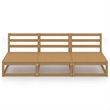 vidaXL Solid Pine Wood 3-Seater Modular 3-Seater Sofa in Honey Brown
