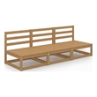 vidaXL Solid Pine Wood 3-Seater Modular 3-Seater Sofa in Honey Brown