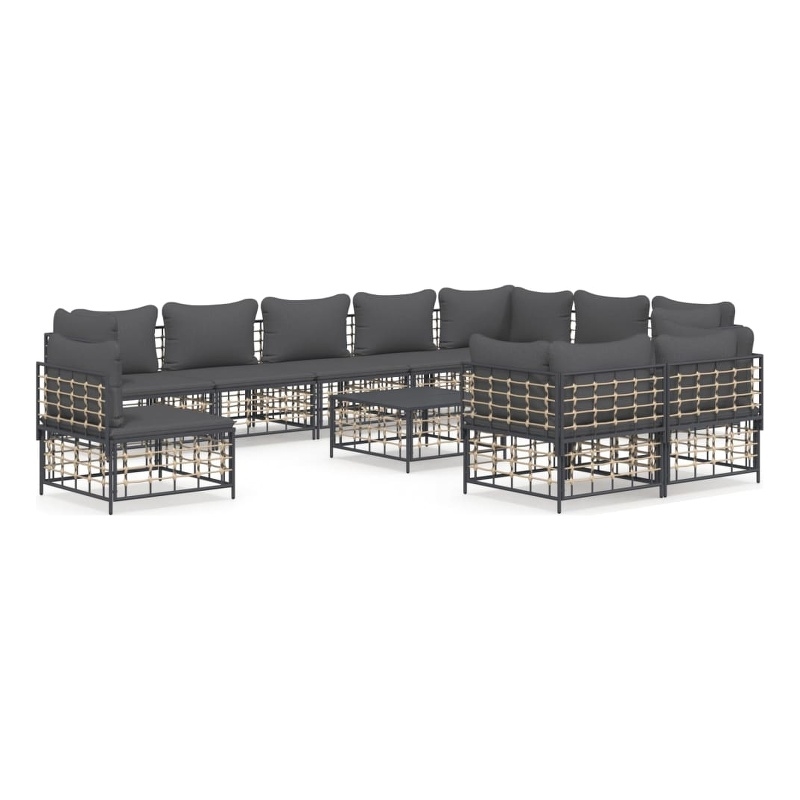 vidaXL Garden Lounge Set Set of 11 in Anthracite & Dark Grey