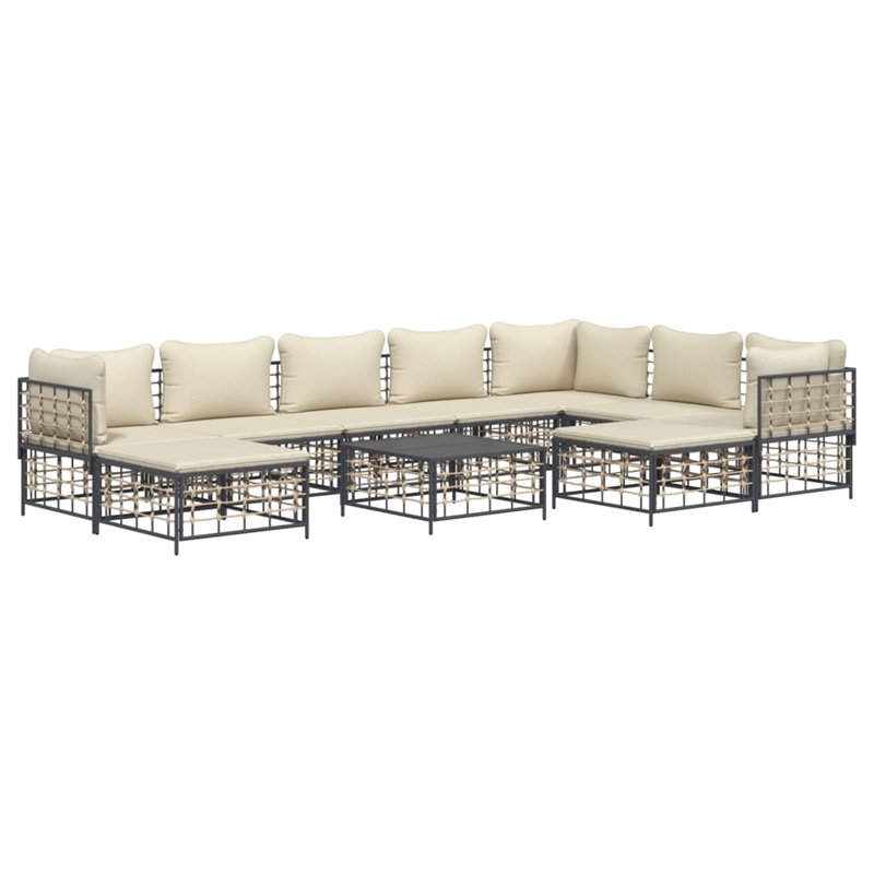 vidaXL Garden Lounge Set Set of 10 in Anthracite
