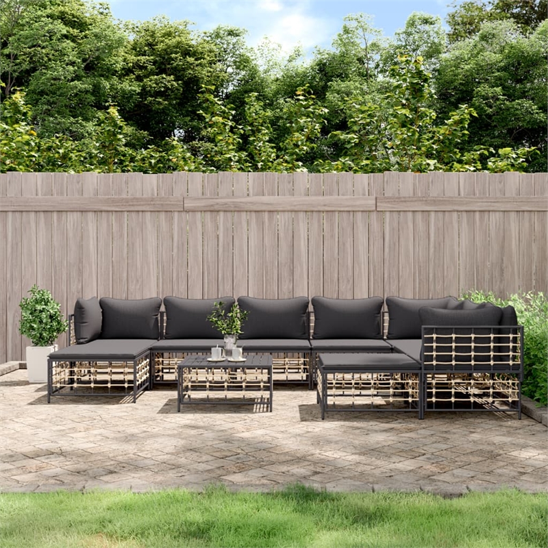 vidaXL Garden Lounge Set Set of 10 in Anthracite