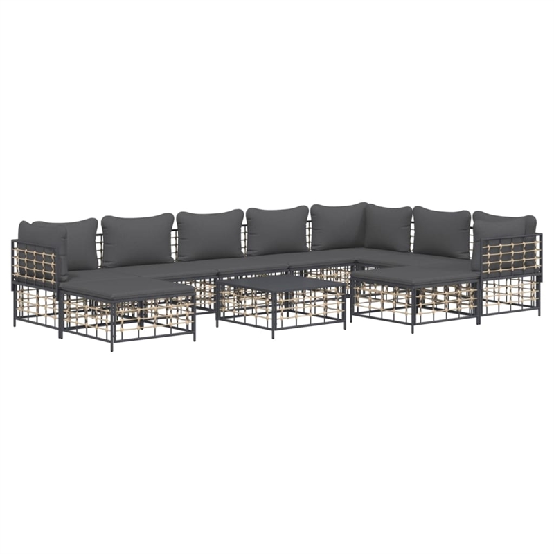 vidaXL Garden Lounge Set Set of 10 in Anthracite