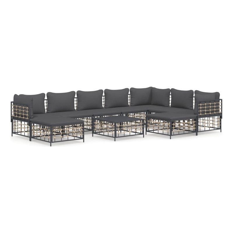 vidaXL Garden Lounge Set Set of 10 in Anthracite