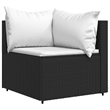 vidaXL PE Rattan Medium Adjustable Feet Patio Lounge Set in Black