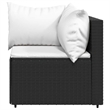 vidaXL Patio Lounge Set Black & White Cushions