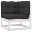 vidaXL 3-Seater Solid Pinewood Durable Outdoor Garden Sofa in White