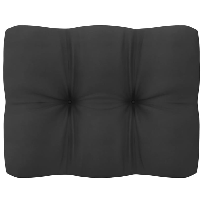 vidaXL 3-Seater Solid Pinewood & Polyster Fabric Garden Sofa in Black