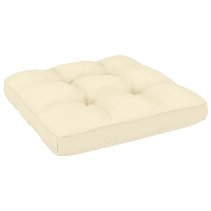 vidaXL Solid Pinewood & Polyester Fabric Garden Sofa in Honey Brown & Cream