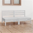 vidaXL Solid Pinewood Medium Garden Sofa Square Garden Sofa in White