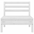 vidaXL Solid Pinewood Medium Garden Sofa Square Garden Sofa in White