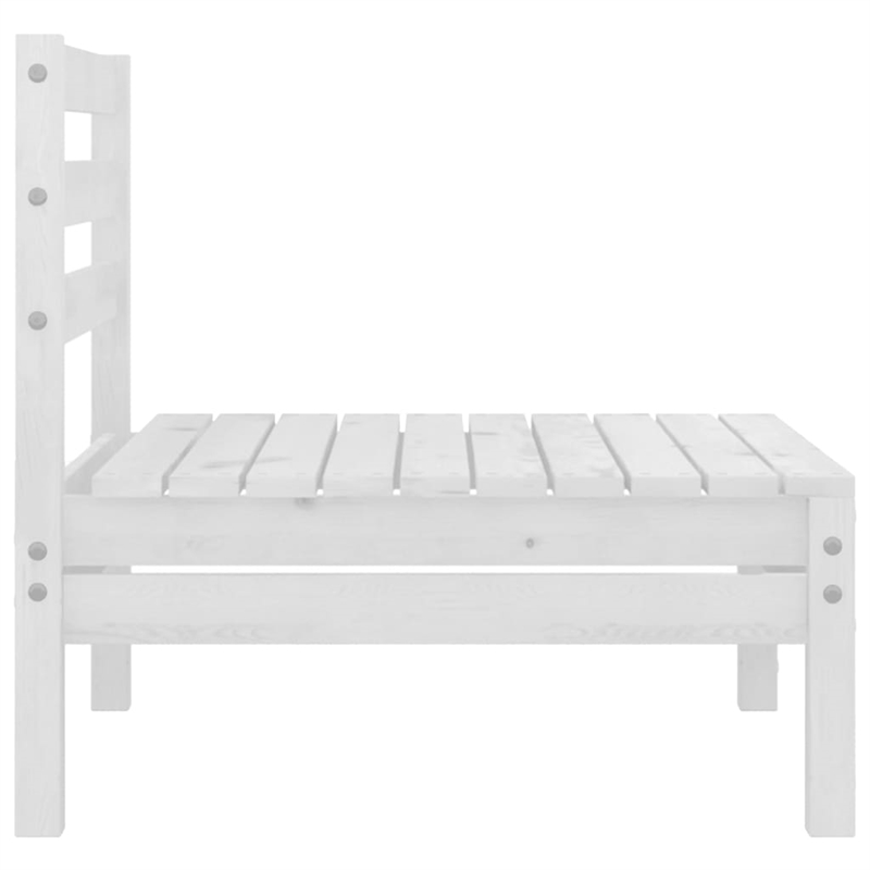 vidaXL Solid Pinewood Medium Garden Sofa Square Garden Sofa in White