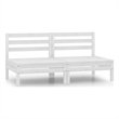 vidaXL Solid Pinewood Medium Garden Sofa Square Garden Sofa in White
