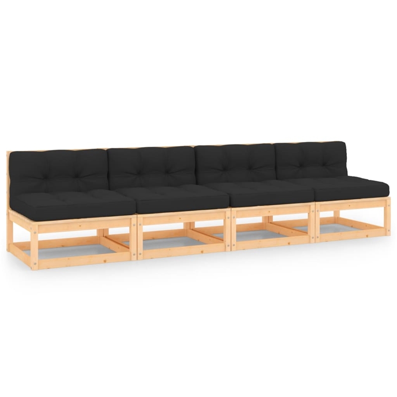 vidaXL Square Rustic Modular Outdoor Sectional Patio Lounge Set