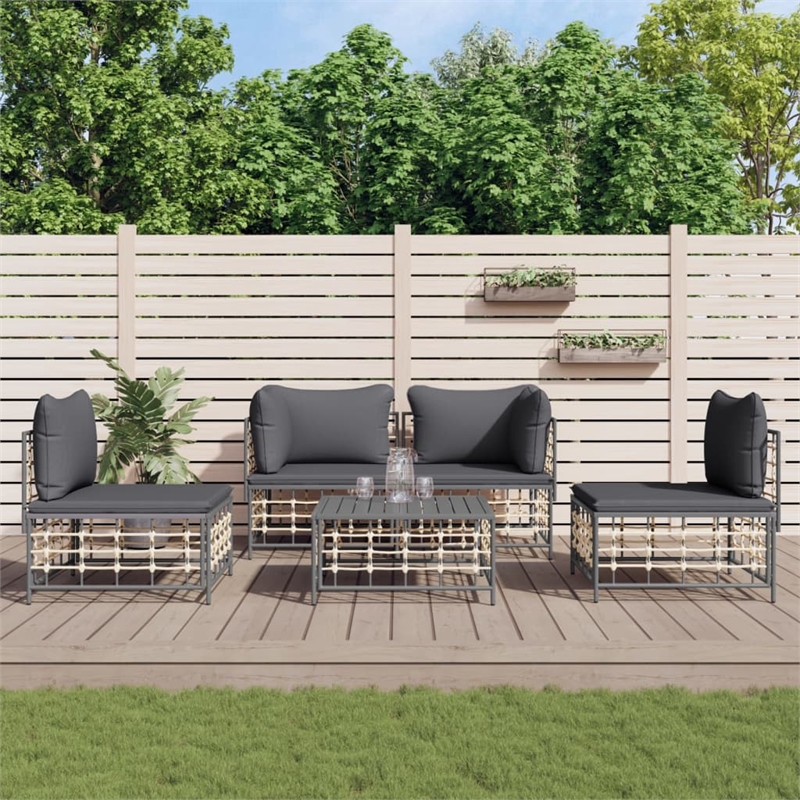 vidaXL Garden Lounge Set in Anthracite/Gray