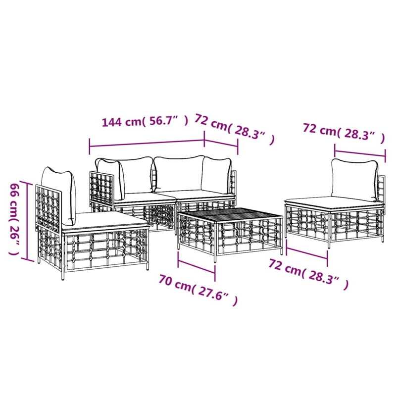 vidaXL Garden Lounge Set in Anthracite/Gray