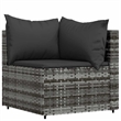 vidaXL Poly Rattan Medium Adjustable Feet Patio Lounge Set Grey