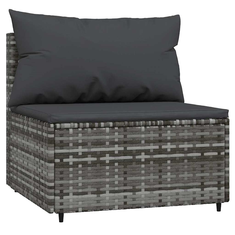vidaXL Poly Rattan Medium Adjustable Feet Patio Lounge Set Grey