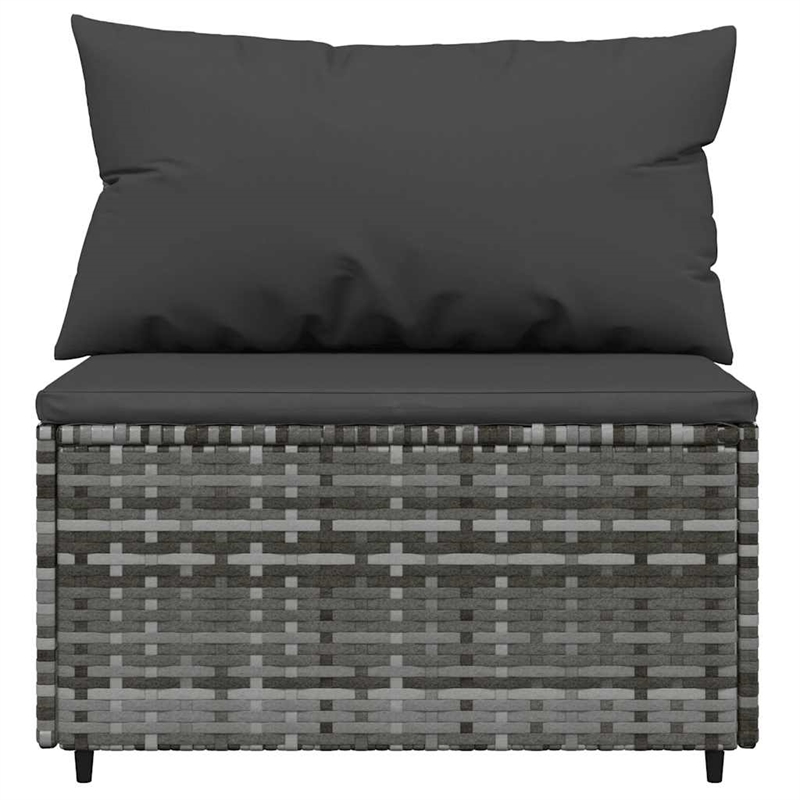 vidaXL Poly Rattan Medium Adjustable Feet Patio Lounge Set Grey