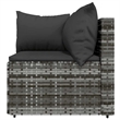 vidaXL Poly Rattan Medium Adjustable Feet Patio Lounge Set Grey
