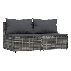vidaXL Patio Middle Sofa in Gray