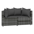 vidaXL Patio Corner Sofa in Gray