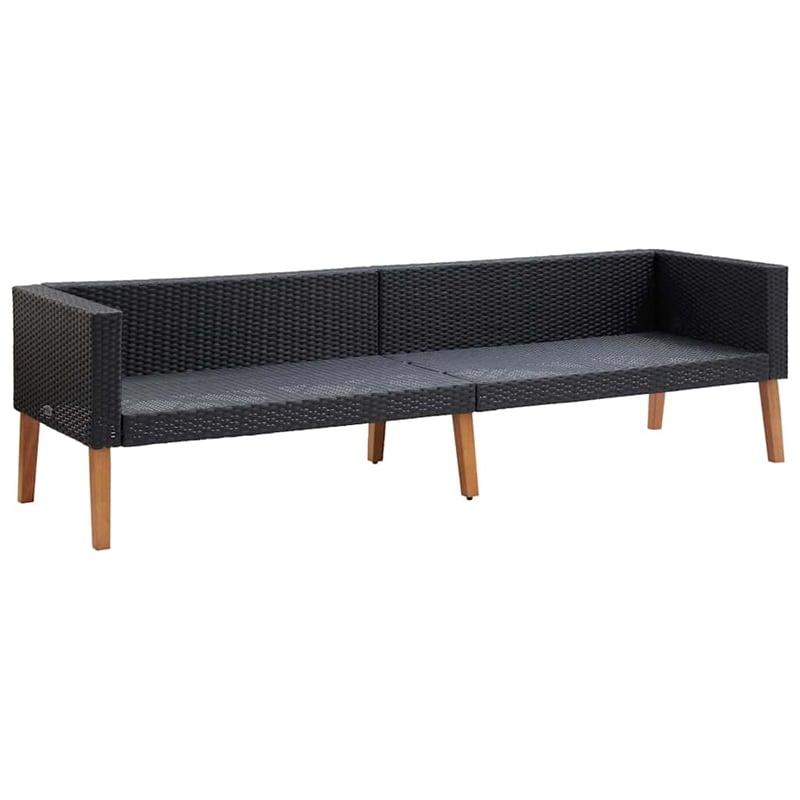 vidaXL 3-Seater Modular Garden Sofa in Black