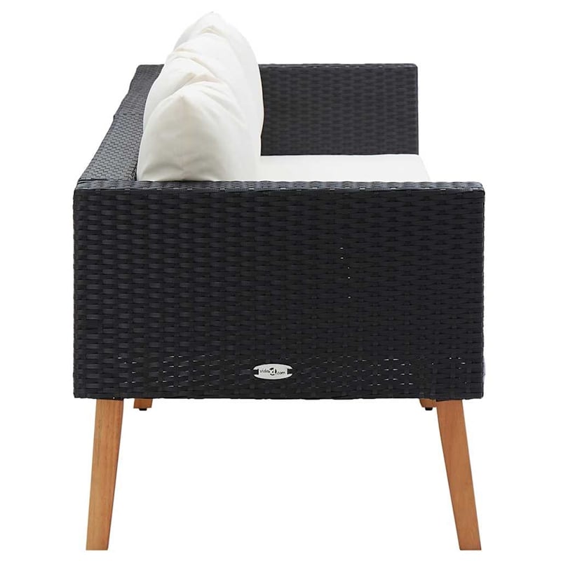 vidaXL 3-Seater Modular Garden Sofa in Black