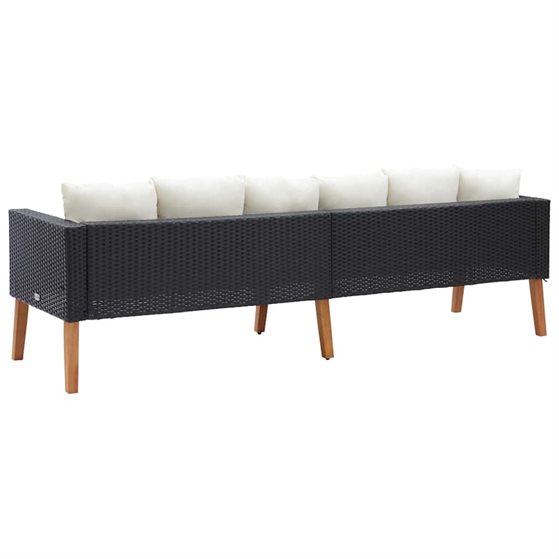 vidaXL 3-Seater Modular Garden Sofa in Black