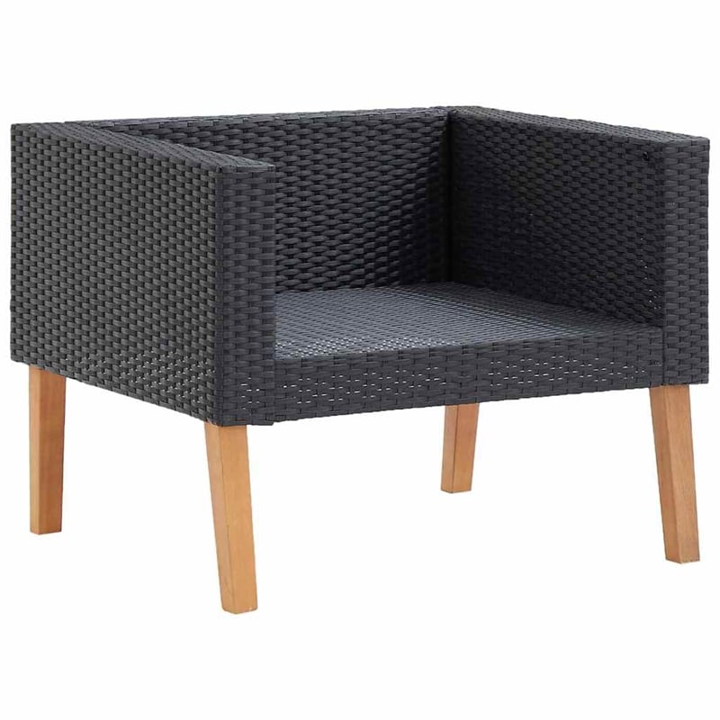 vidaXL Single Seat Modular Garden Sofa in Black