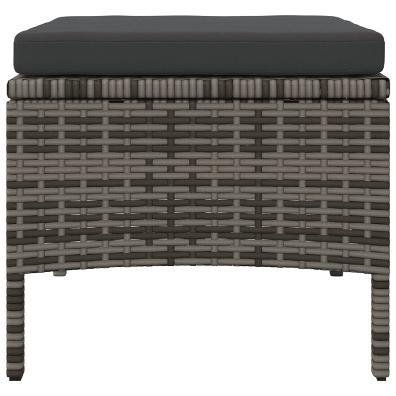 vidaXL PE Rattan 2 Seater Removable Covers Patio Sofa Set in Grey