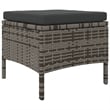 vidaXL PE Rattan 2 Seater Removable Covers Patio Sofa Set in Grey