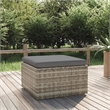 vidaXL PE Rattan & Powder-Coated Steel Footrest in Grey