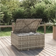 vidaXL PE Rattan & Powder-Coated Steel Footrest in Grey