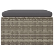 vidaXL PE Rattan & Powder-Coated Steel Footrest in Grey