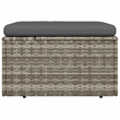 vidaXL PE Rattan & Powder-Coated Steel Footrest in Grey