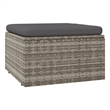 vidaXL PE Rattan & Powder-Coated Steel Footrest in Grey