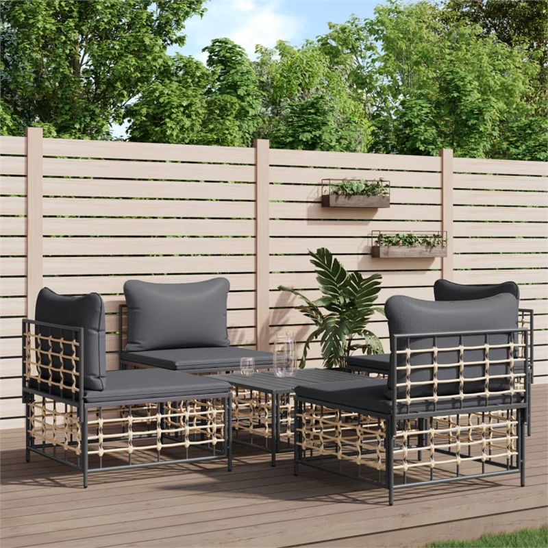 vidaXL Garden Lounge Set Set of 5 in Anthracite